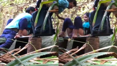 College Couple Quick Outdoor Hot Fucking